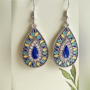 Colorful Teardrop Boho Dangle Earrings